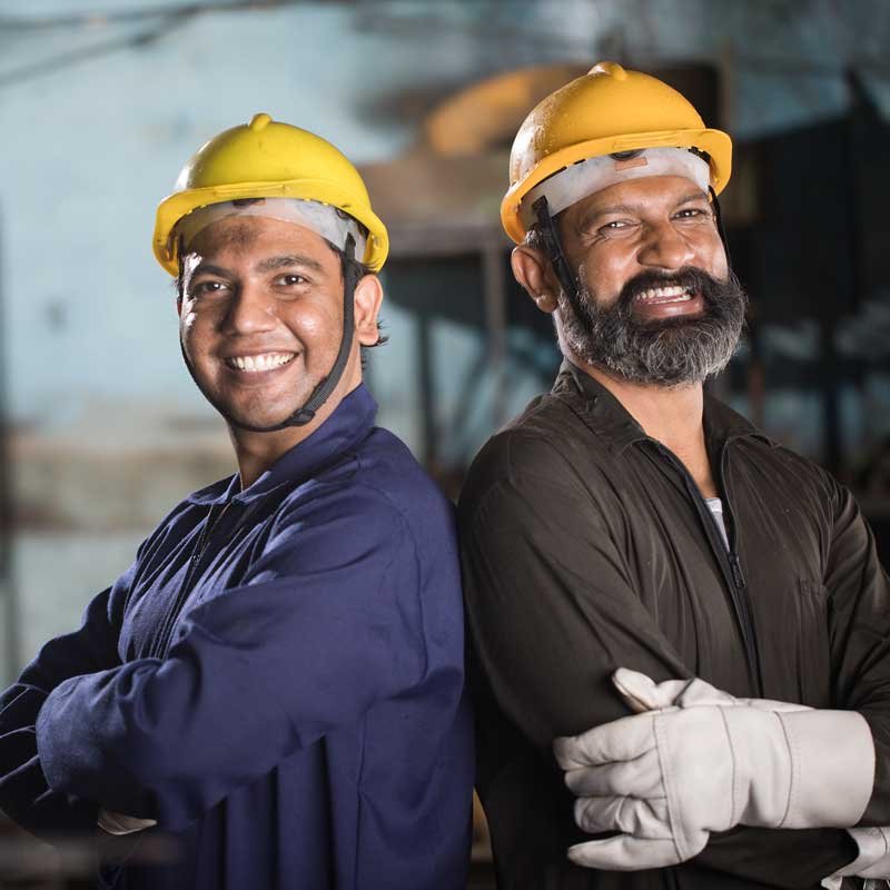 Two engineers at factory